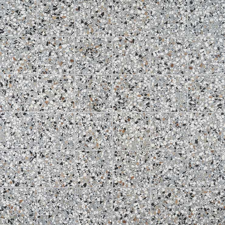 Chips Macro Azur Multicolor 8x8 Terrazzo Look Matte Porcelain Tile