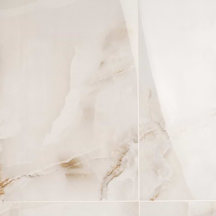 Lumina Onyx Pearl Beige 24x48 Polished Porcelain Tile