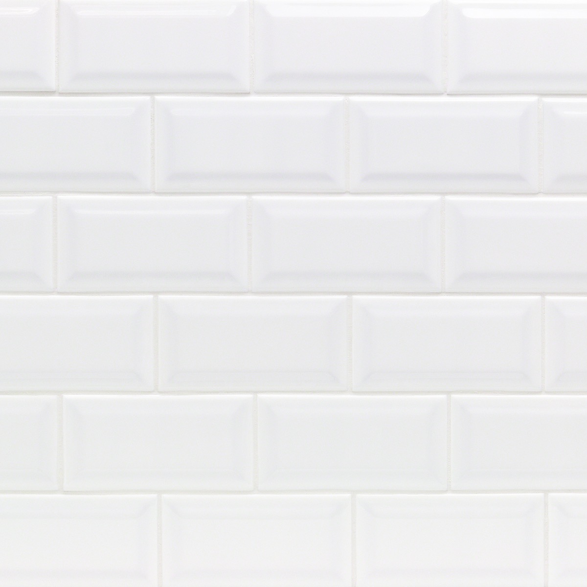 Basic White Beveled 3x6 Polished Ceramic Subway Wall Tile