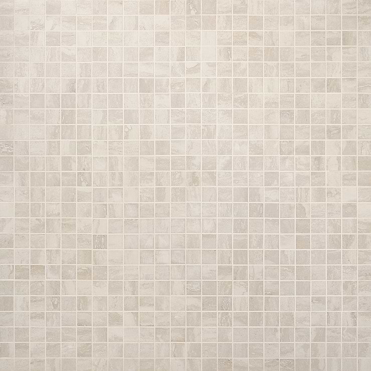 Basic Travertine Beige & Cream 2x2 Matte Porcelain Mosaic Tile