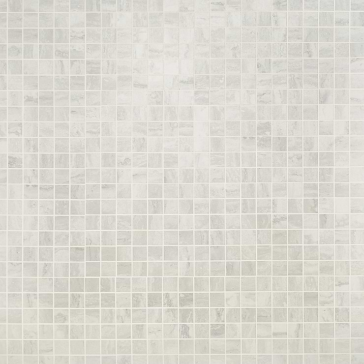 Basic Travertine Cotton White 2x2 Matte Porcelain Mosaic Tile