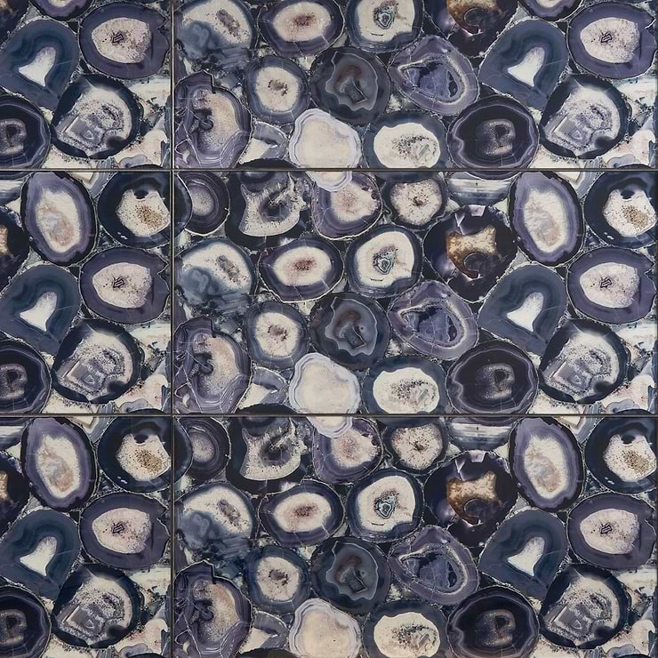 Agate Glass Riviera Blue 18x36 Polished Glass Tile