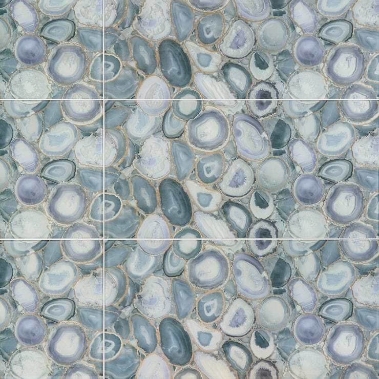 Agate Glass Silver Gray 18x36 Polished Glass Tile
