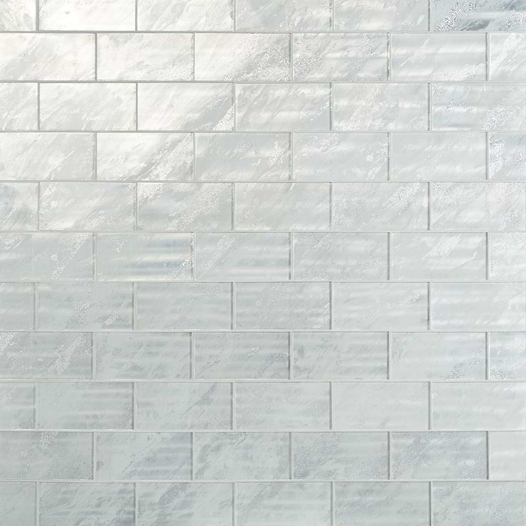 Gem Ice Gray Diamond 4x9 Polished Glass Tile