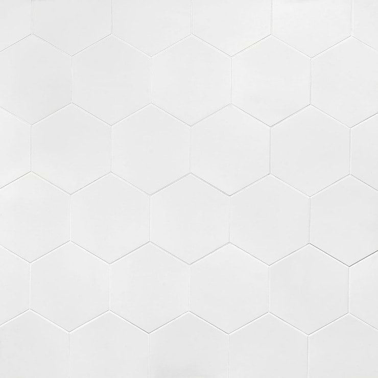 Symetro Hexagon White 10" Matte Porcelain Tile
