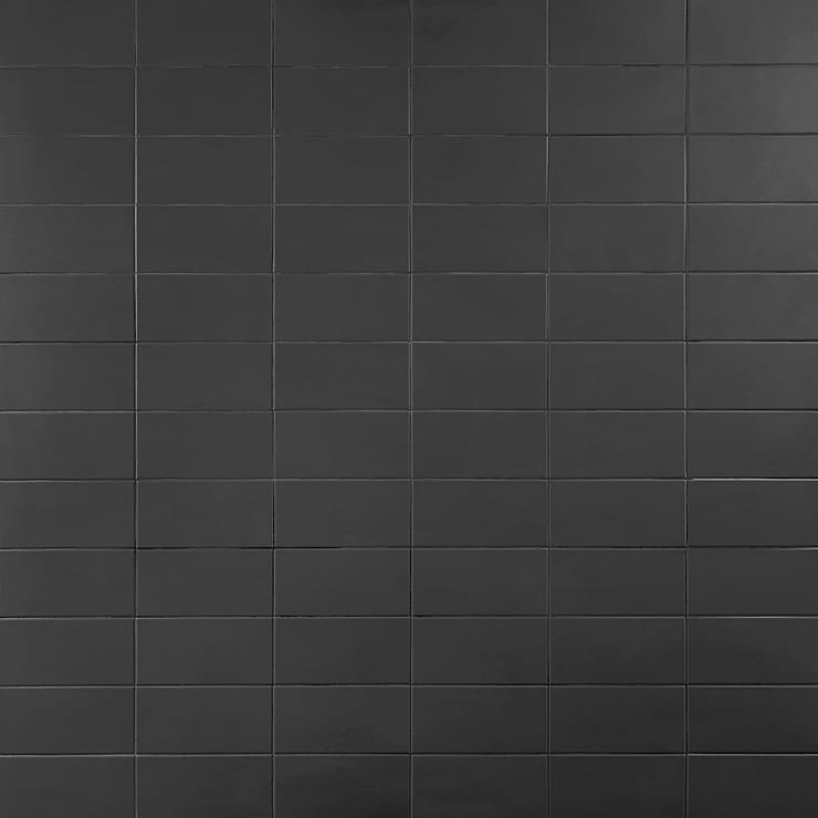 Stacy Garcia Maddox Frame Charcoal Black 4x8 Matte Ceramic Subway Tile
