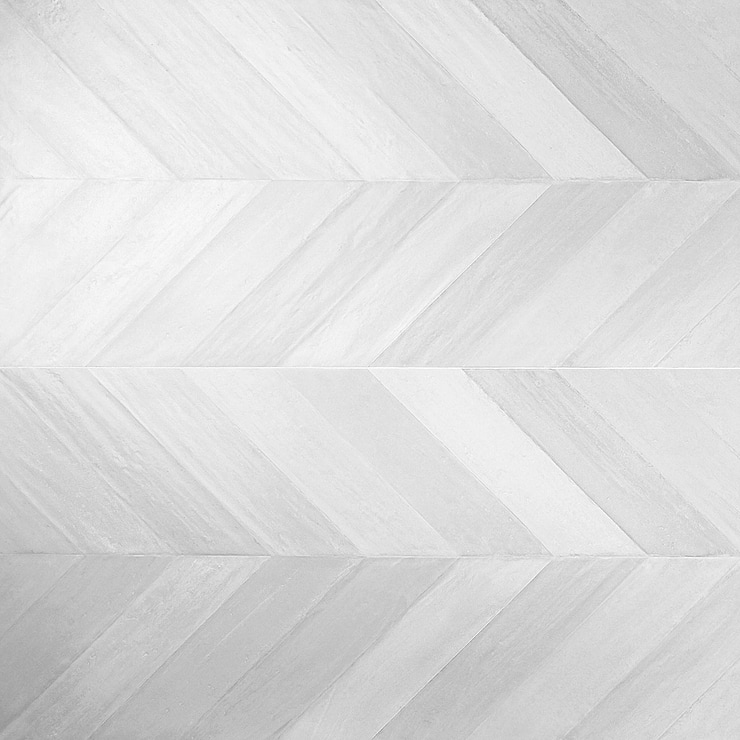 Sculpt Chevron White 24x48 Natural Porcelain Tile