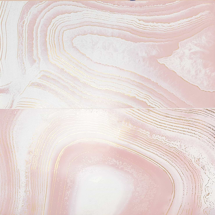 Agate Art Himalaya Pink 24x48 Artisan Decor Polished Porcelain Tile