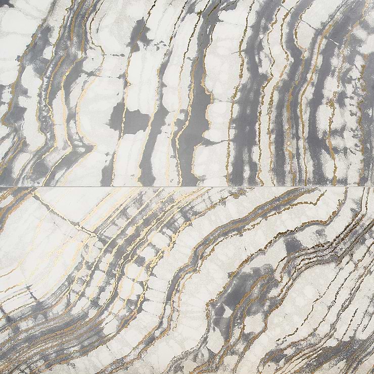 Agate Art Smoke Gray 24x48 Artisan Decor Polished Porcelain Tile