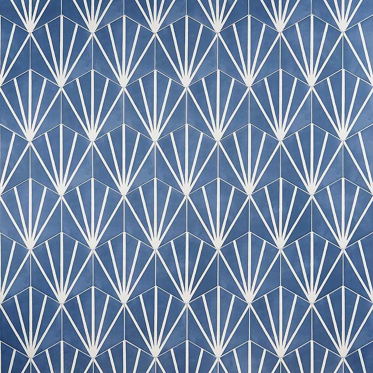 HexArt Azul Deco 8" Porcelain Matte Tile