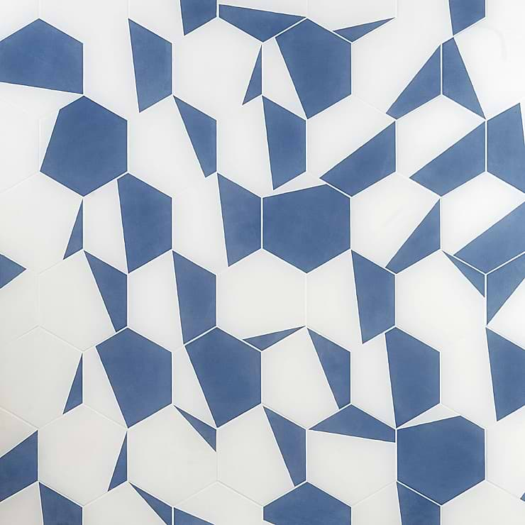 HexArt Pop Azul 8" Hexagon Matte Porcelain Tile