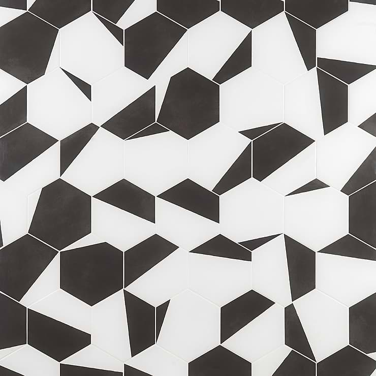 HexArt Pop Nero 8" Hexagon Matte Porcelain Tile