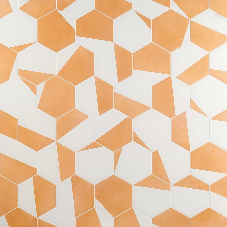HexArt Pop Orange 8" Hexagon Matte Porcelain Tile