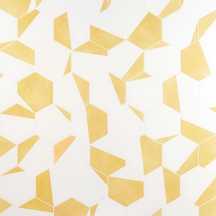 HexArt Pop Yellow 8" Hexagon Matte Porcelain Tile