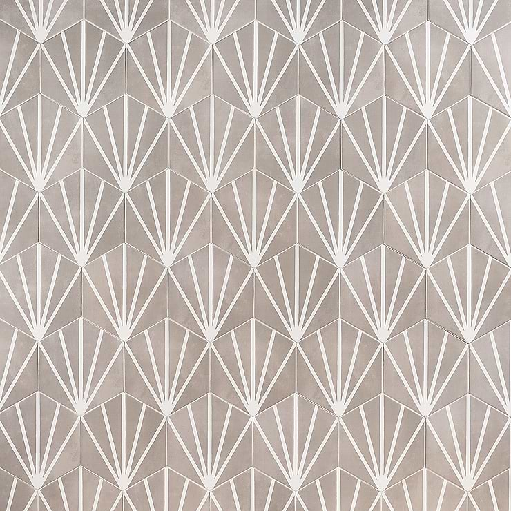 HexArt Gris Deco 8" Porcelain Matte Tile