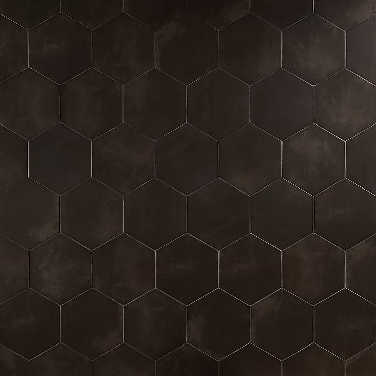 HexArt Nero 8" Porcelain Matte Tile