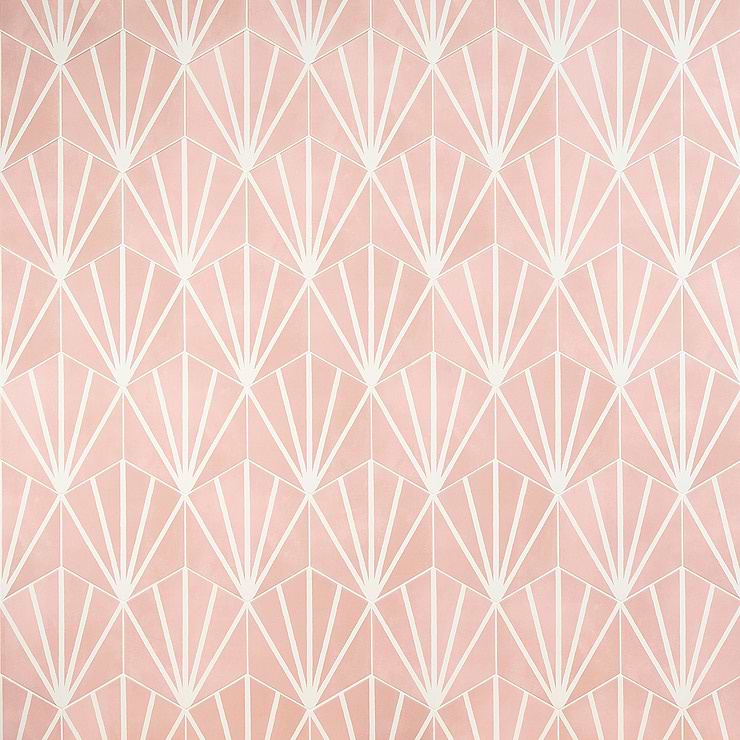 HexArt Rose Deco 8" Porcelain Matte Tile
