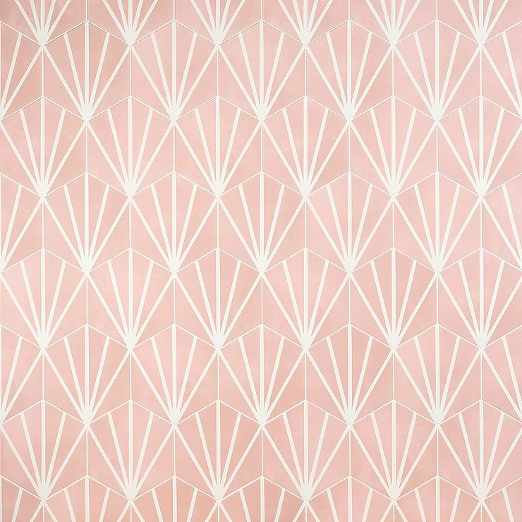 HexArt Rose Deco 8" Porcelain Matte Tile