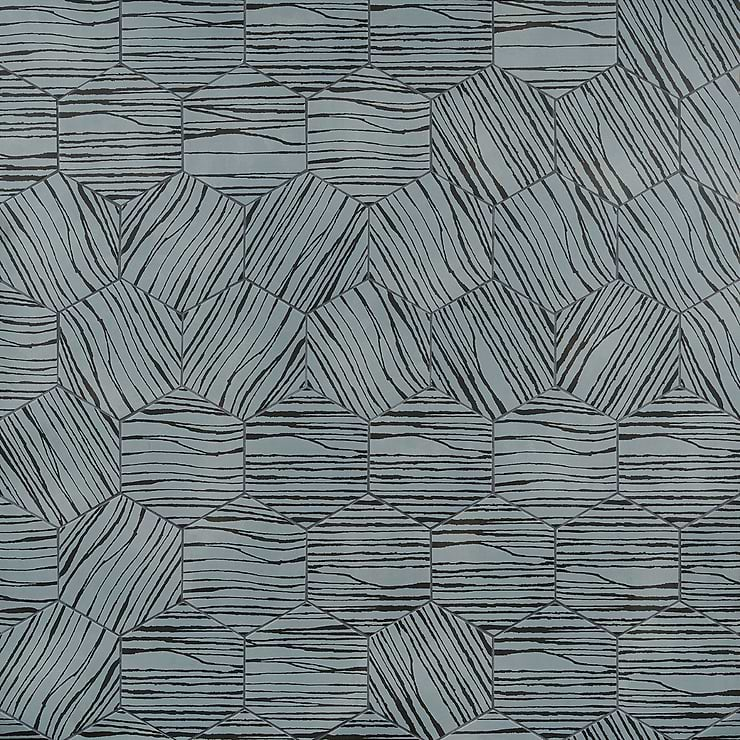 HexArt Zen Smoke Turquoise 8" Hexagon Matte Porcelain Tile