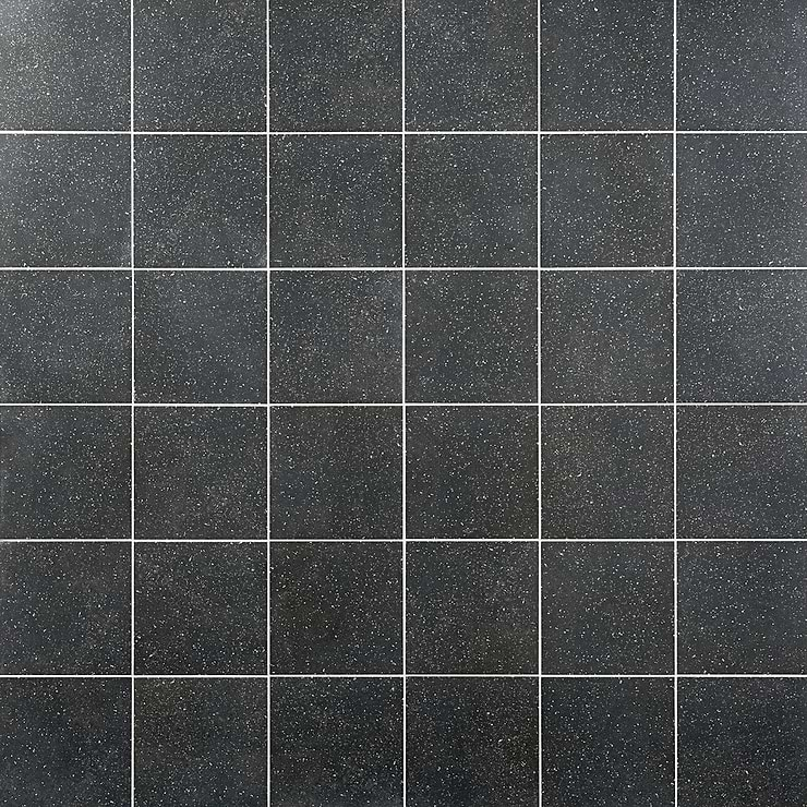 Art Geo by Elizabeth Sutton Terrazzo Charcoal Gray 8x8 Matte Porcelain Tile