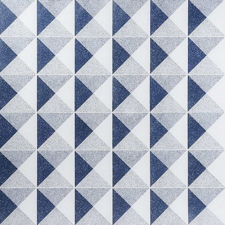 Art Geo by Elizabeth Sutton Terrazzo Deco Blue 8x8 Matte Porcelain Tile