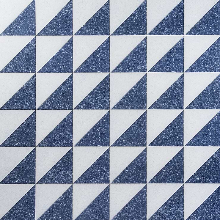 Art Geo Terrazzo Dos Blue by Elizabeth Sutton 8x8 Matte Porcelain Tile