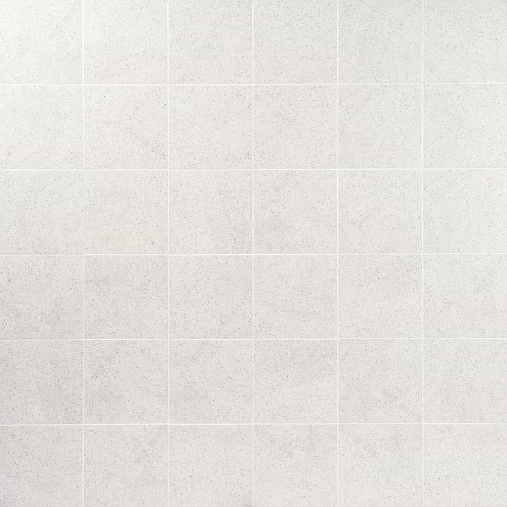 Art Geo by Elizabeth Sutton Terrazzo White Grigio 8x8 Matte Porcelain Tile