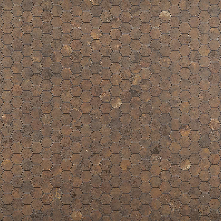 Portrait Copper 2" Hexagon Matte Porcelain Mosaic Tile