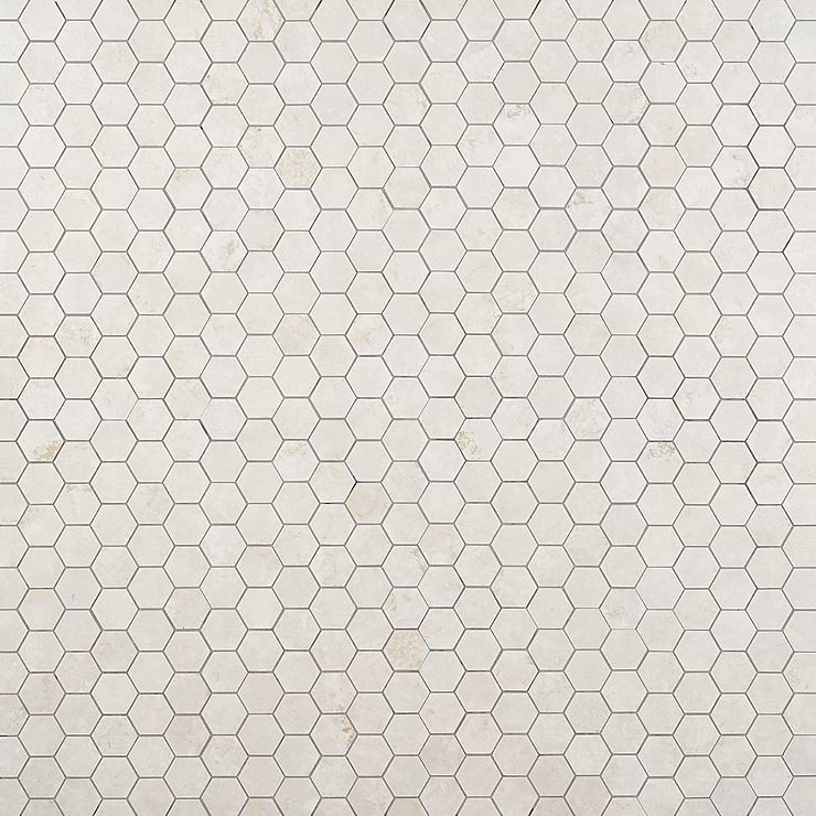 Portrait Ivory 2" Hexagon Matte Porcelain Mosaic Tile