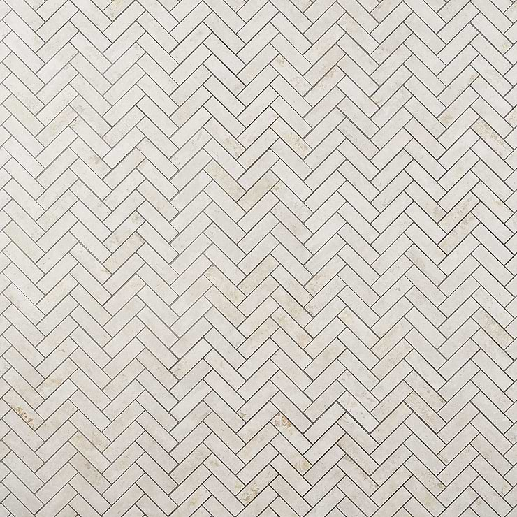 Portrait Ivory 1x4 Herringbone Matte Porcelain Mosaic Tile