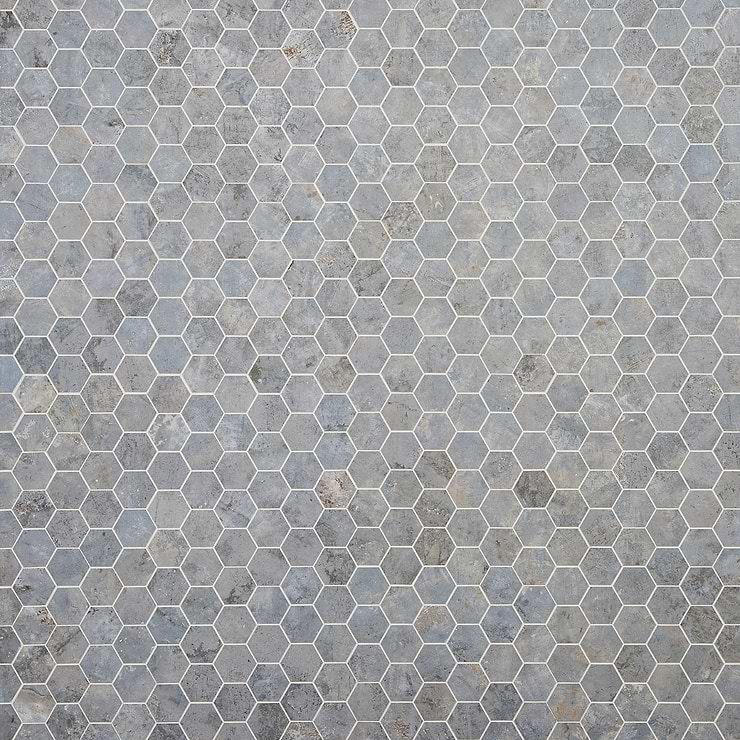 Portrait Ocean Blue 2" Hexagon Matte Porcelain Mosaic Tile