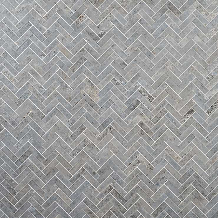 Portrait Ocean Blue 1x4 Herringbone Matte Porcelain Mosaic Tile