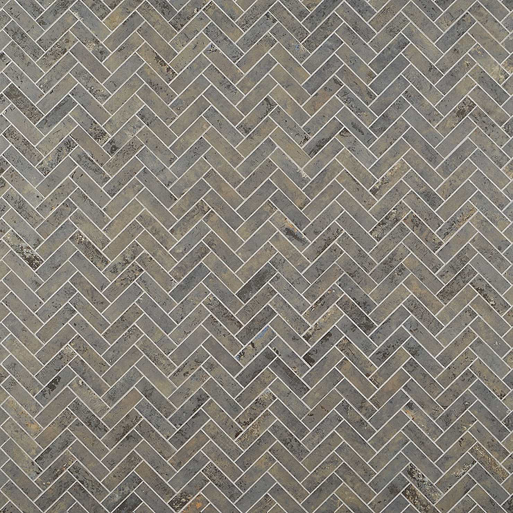 Portrait Sage Gray 1x4 Herringbone Matte Porcelain Mosaic Tile