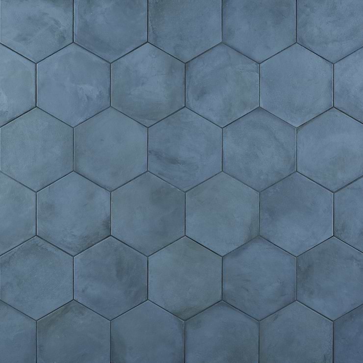 Ava Blue Ocean 8" Hexagon Matte Porcelain Tile