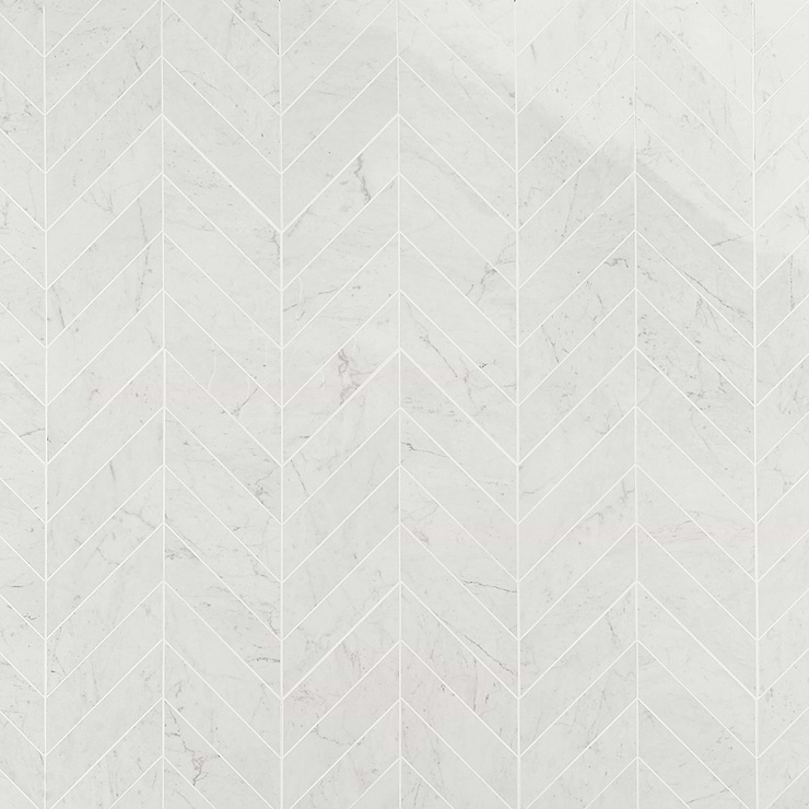 DreamStone Carrara Giola 2x8 Chevron Polished Porcelain Mosaic