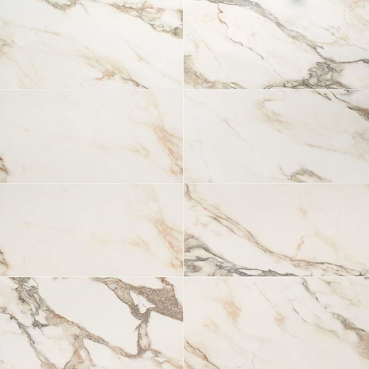 DreamStone Calacatta Rustico 12x24 Polished Porcelain Tile