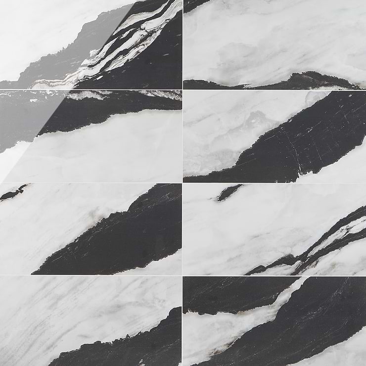DreamStone Panda White 12x24 Polished Porcelain Tile