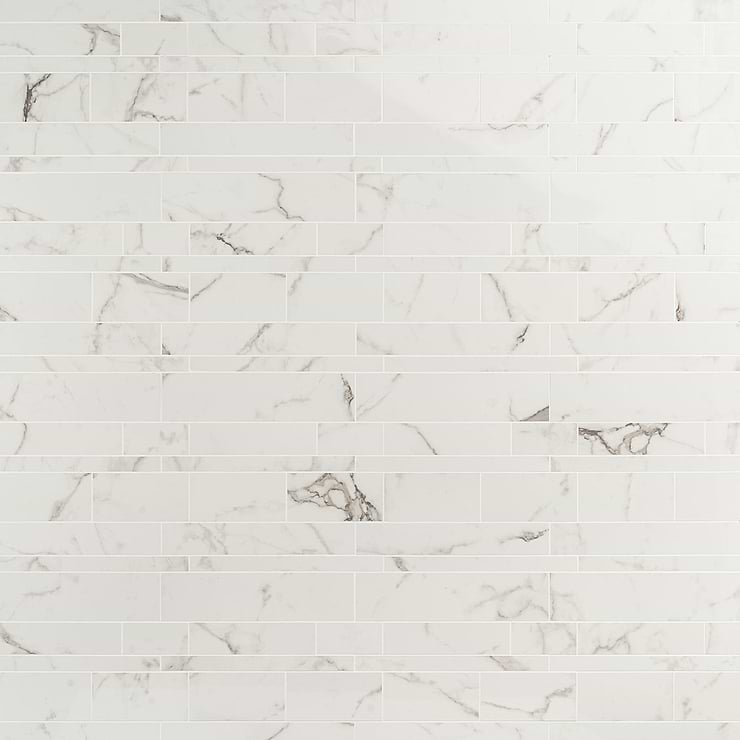 DreamStone Statuario Venato Railroad Polished Porcelain Mosaic