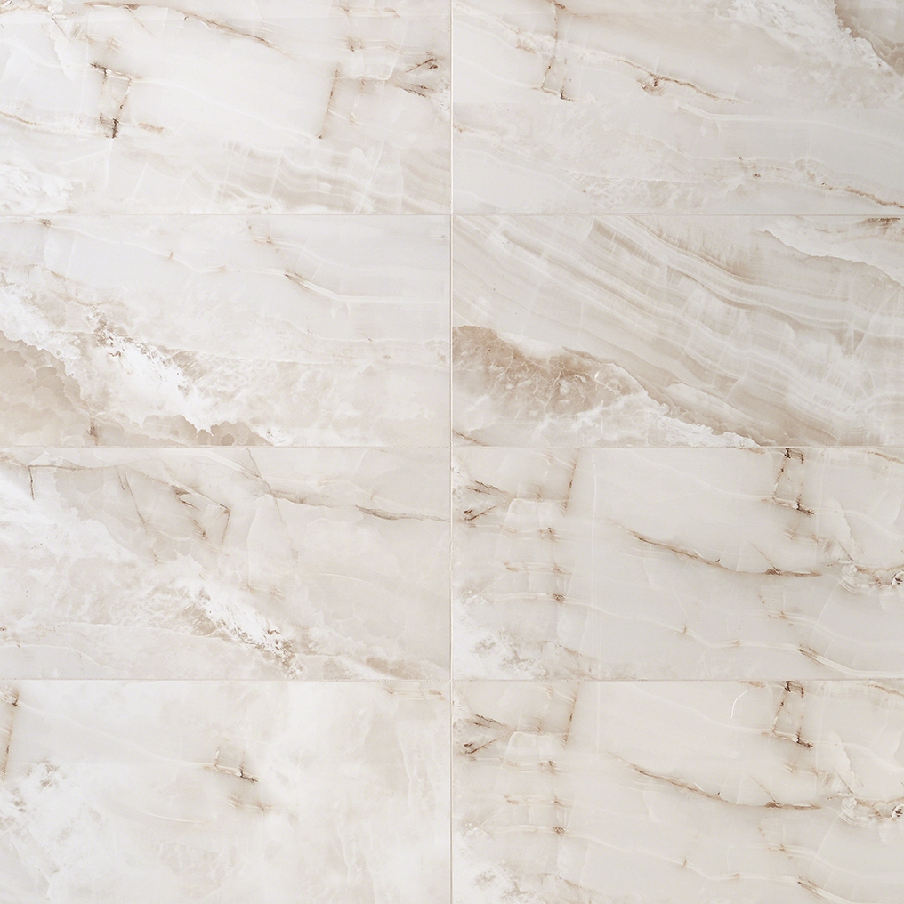 Basic Marble Onyx Aurelia Beige 12x24 Polished Porcelain Tile