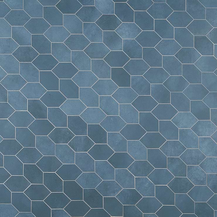 Bond Indio Blue Foliage Matte Porcelain Mosaic Tile