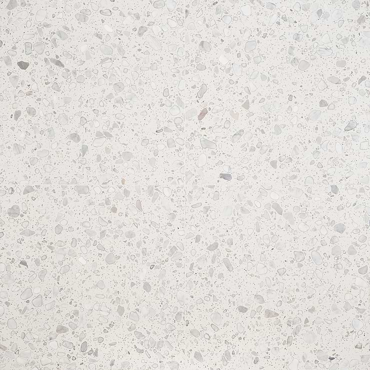 Terrazzo Italy Sacra Bianco White 24x24 Honed Terrazzo Tile