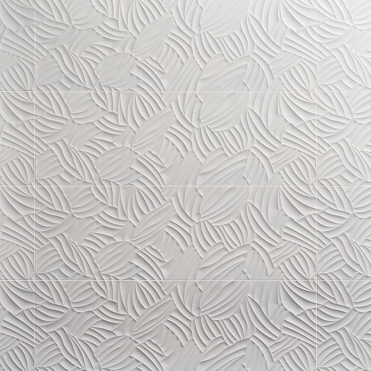 Wonderland 3D Garden White 12x36 Polished Ceramic Tile