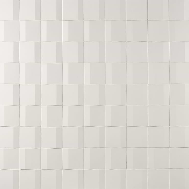 Zeal Edge 3D White 5x5 Matte Porcelain Tile