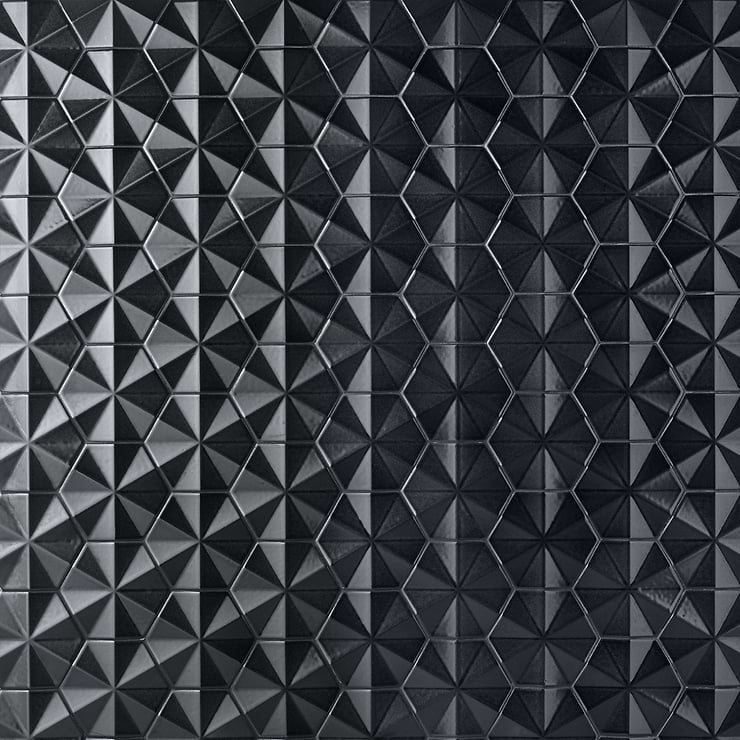 Zeal Ogassian 3D 6" Hexagon Gunmetal Gray Glazed Porcelain Tile