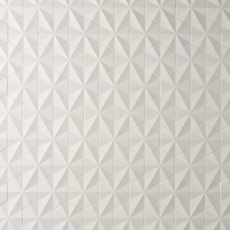 Zeal Ogassian 3D 6" Hexagon White Matte Porcelain Tile