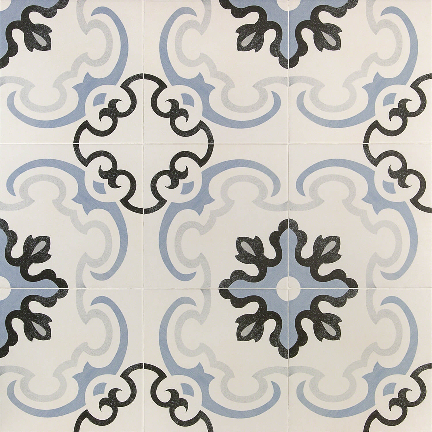 Bella Met 9x9 Blue & White Matte Porcelain Tile