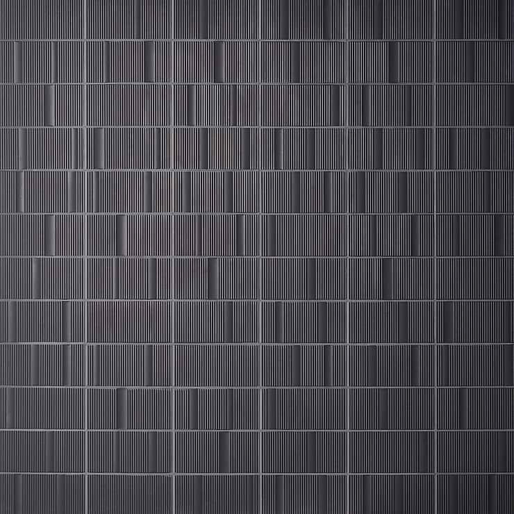 Division Antracite Black 8x16 Fluted 3D Matte Ceramic Wall Tile