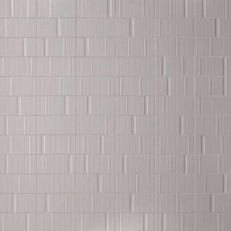 Division Silver 8x16 Fluted 3D Matte Ceramic Wall Tile