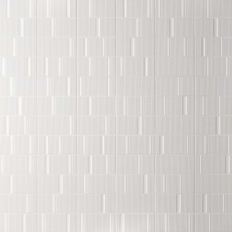 Division White 8x16 Fluted 3D Matte Ceramic Wall Tile