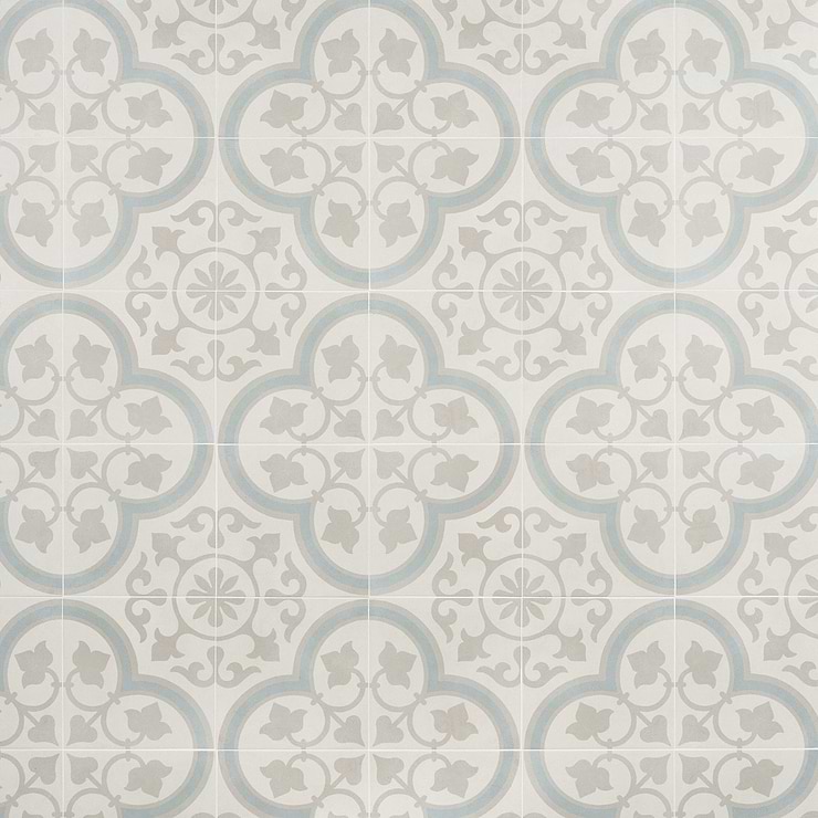 Lapaz Silver Ornate 9x9 Matte Porcelain Tile